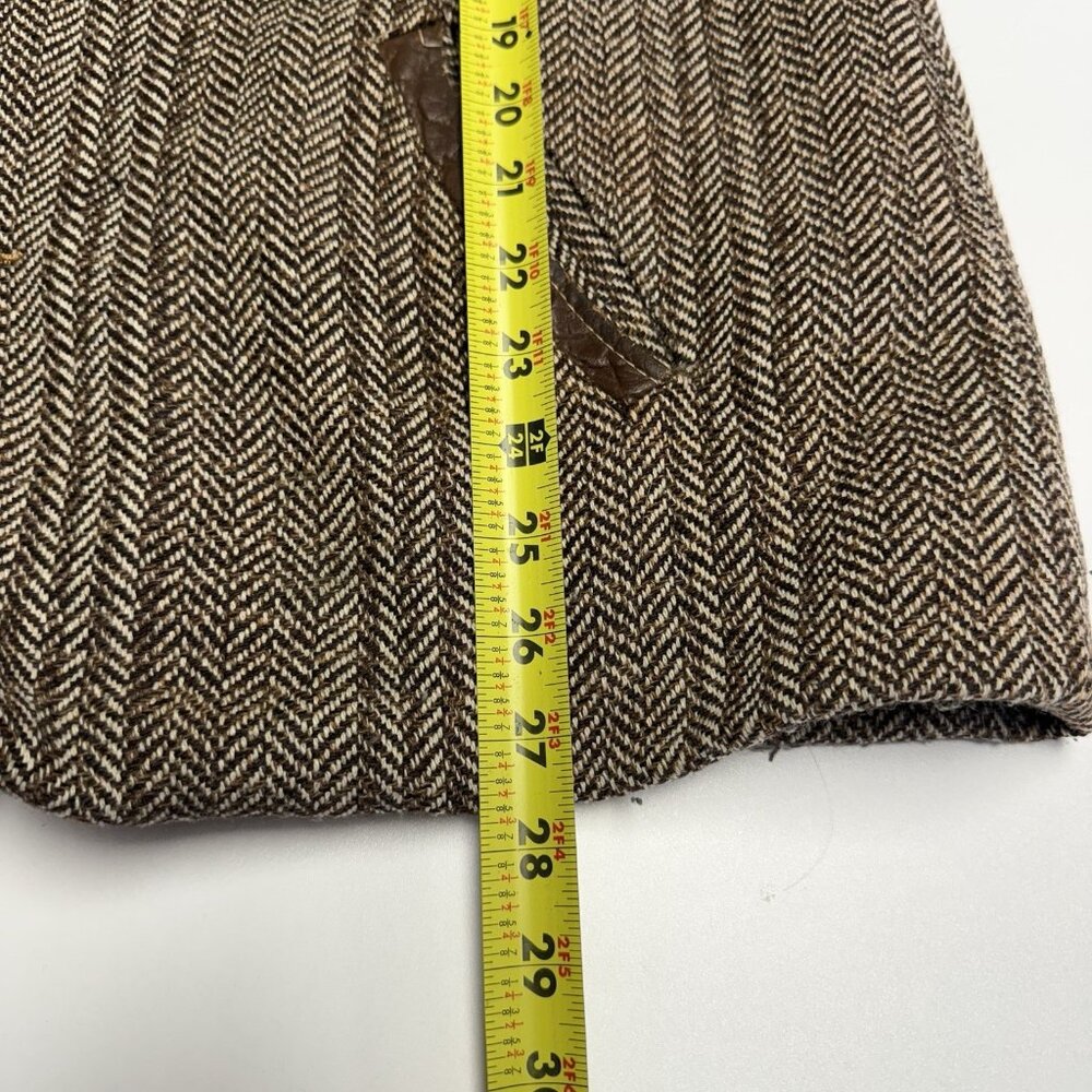VTG 70s Pioneer Jacket Western Boho Cowboy Herringbone Wool Lined L 20x27.5 - Picture 12 of 14